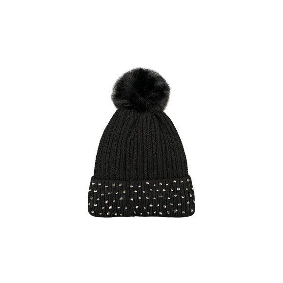 Rhinestone Pom Beanie Hat NWOT - Picture 3 of 5